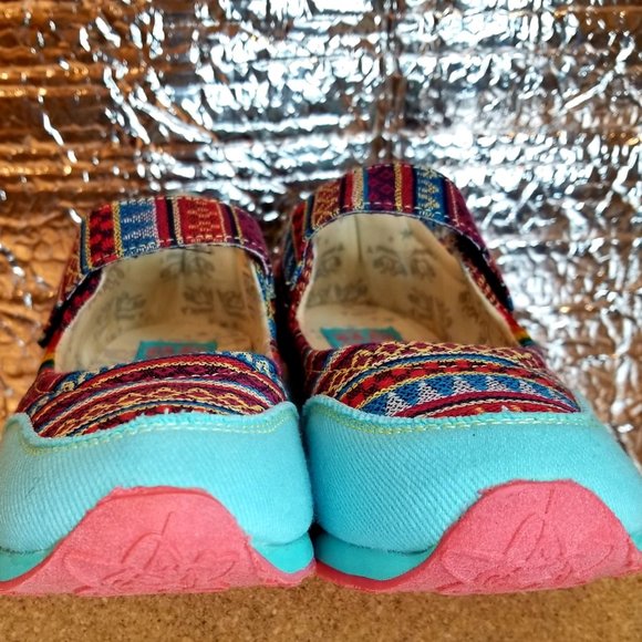 Tigerbear Republik turquoise Aztec tapestry pattern sneakers EUC - Picture 13 of 16